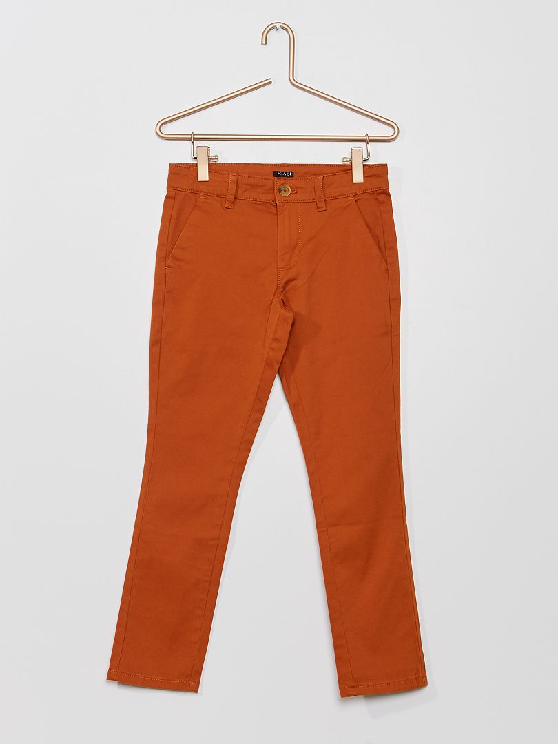 Pantalon chino marron - Kiabi