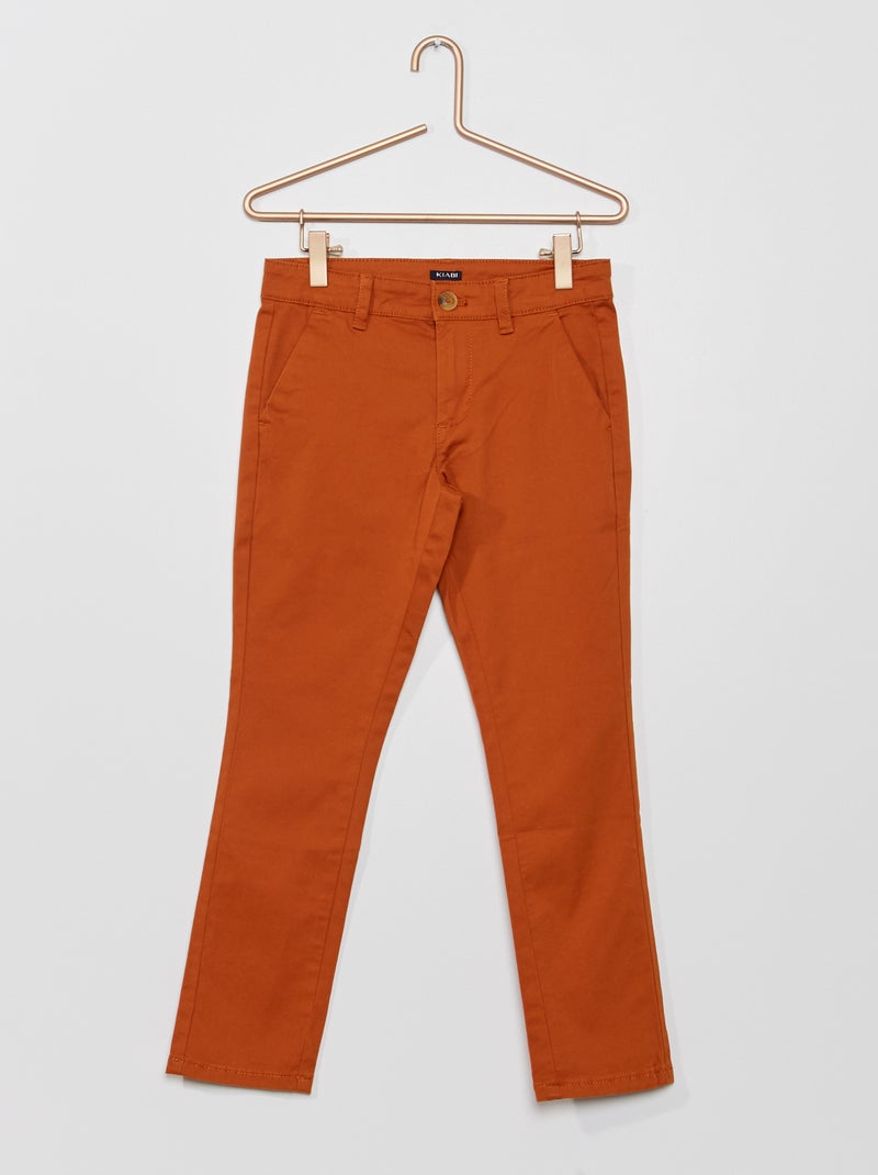 Pantalon chino marron - Kiabi