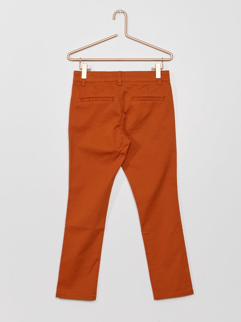 Pantalon chino marron - Kiabi