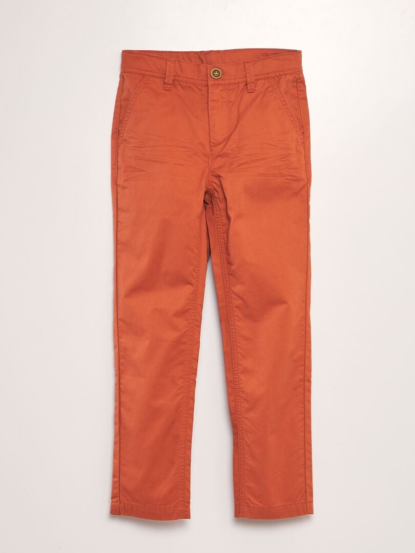 Pantalon chino orange - Kiabi