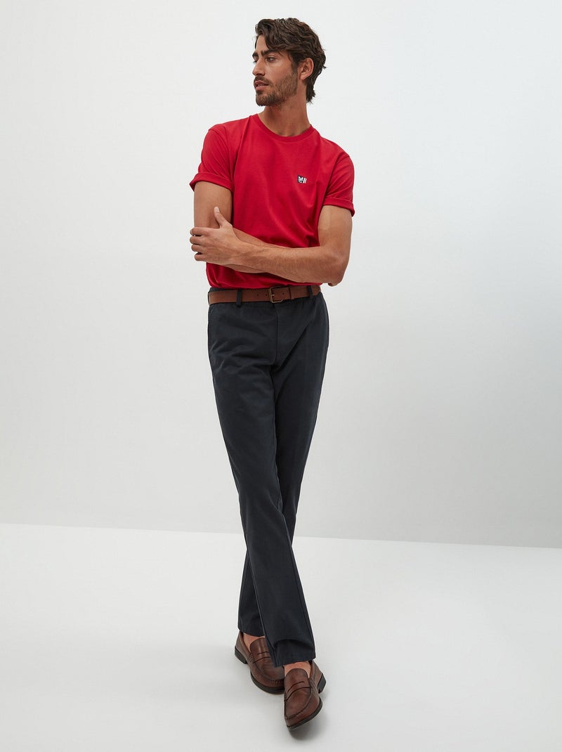 Pantalon chino premium « coupe slim » Bleu - Kiabi