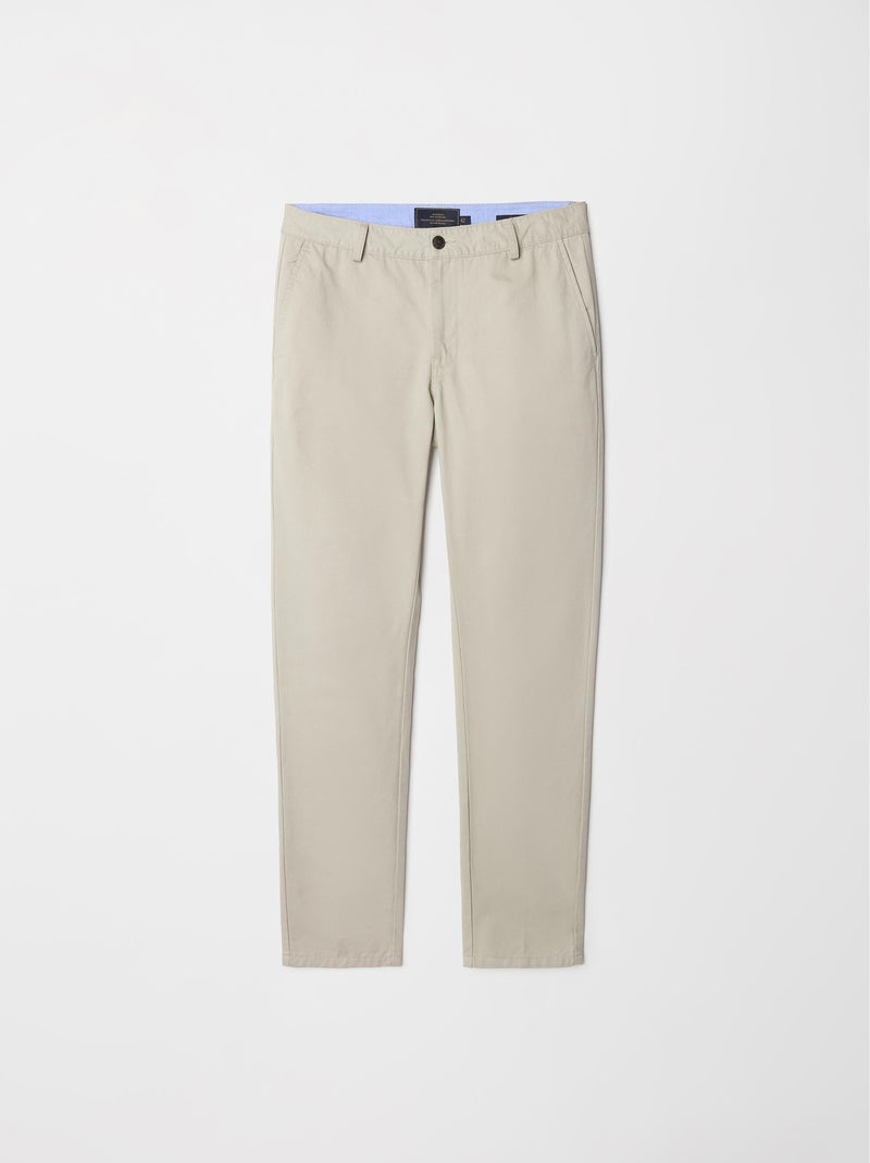 Pantalon chino premium « coupe slim » Gris - Kiabi