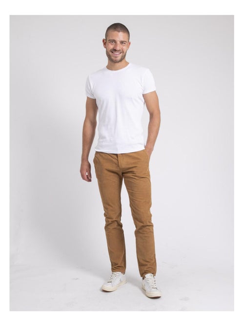 Pantalon chino pur coton velours côtelé VARENNES - Kiabi