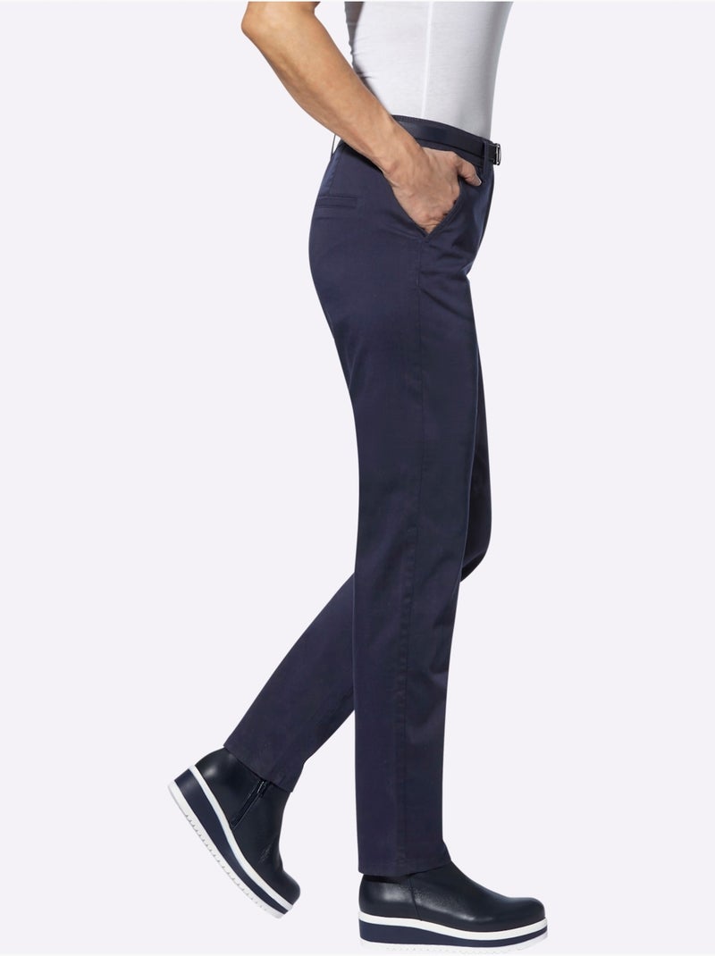 Pantalon chino qualité coton doux sur la peau - taille courte - witt Bleu marine - Kiabi