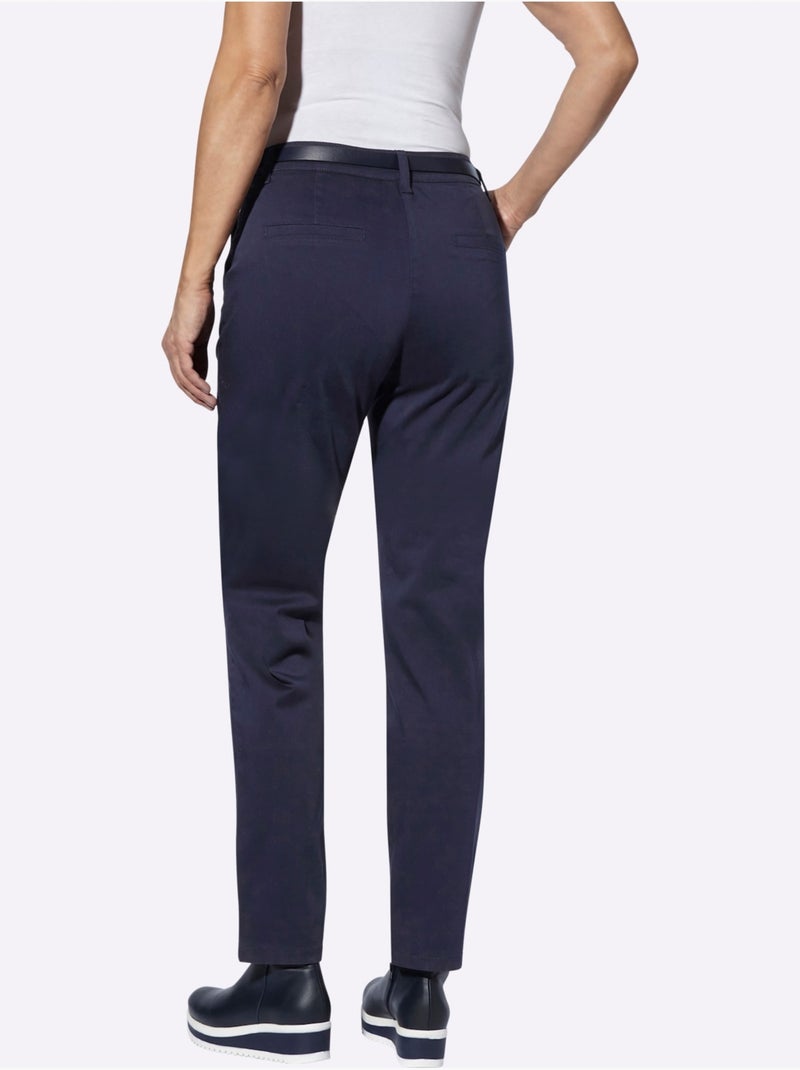 Pantalon chino qualité coton doux sur la peau - taille courte - witt Bleu marine - Kiabi