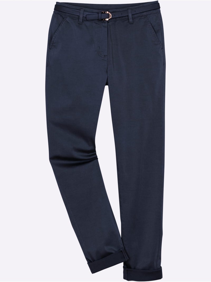 Pantalon chino qualité coton doux sur la peau - taille standard - witt Bleu marine - Kiabi