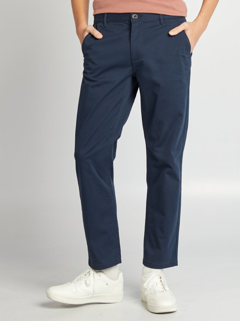 Pantalon chino regular - L30 Bleu marine - Kiabi