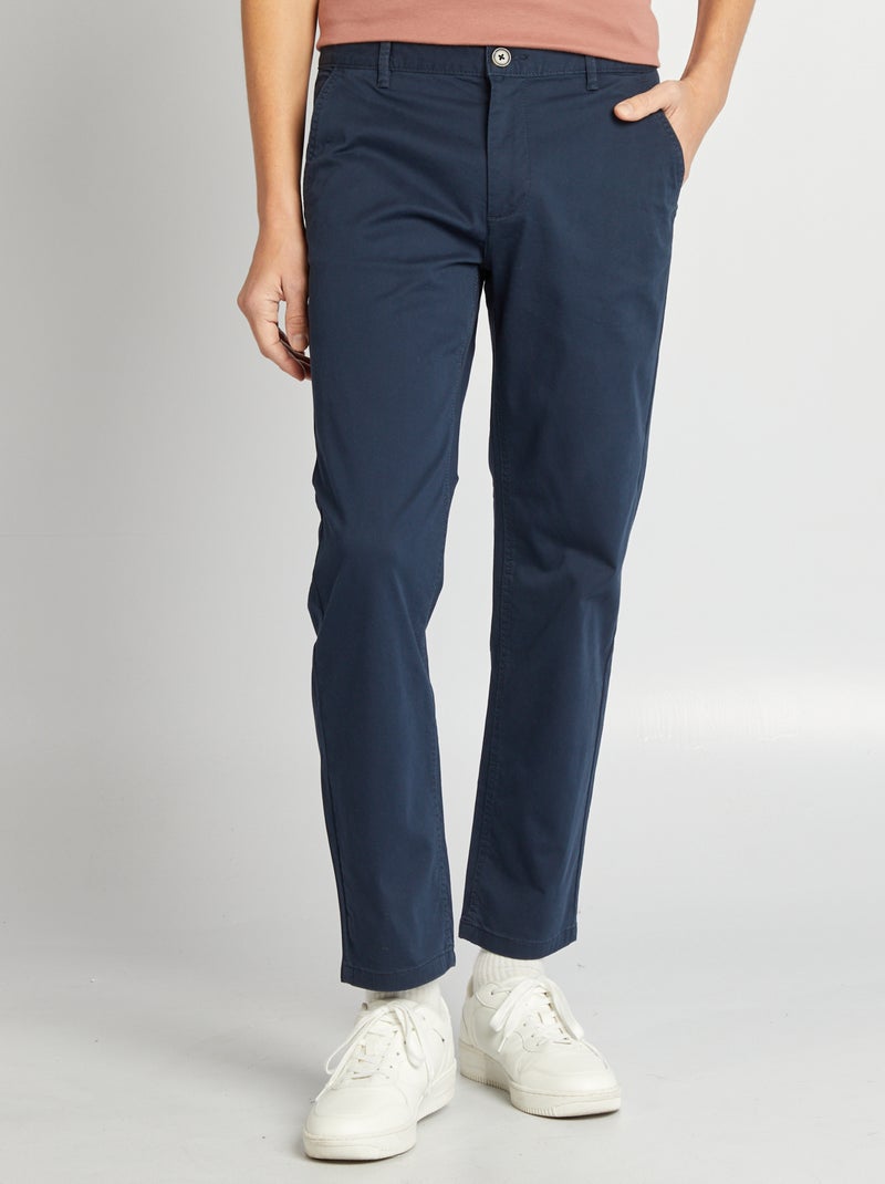 Pantalon chino regular - L30 Bleu marine - Kiabi