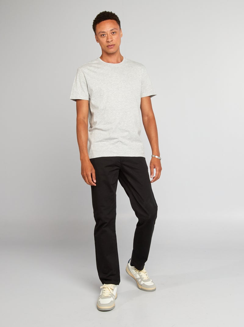 Pantalon chino regular - L32 Noir - Kiabi