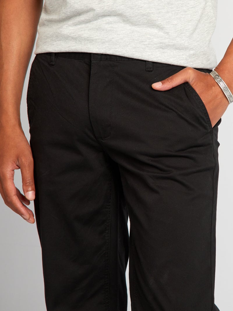 Pantalon chino regular - L32 Noir - Kiabi
