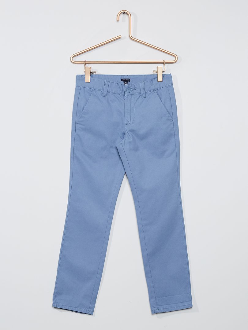 Pantalon chino regular bleu - Kiabi