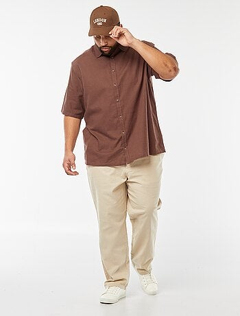 Pantalon chino regular en lin mélangé