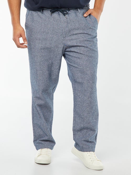 Pantalon chino regular en lin mélangé - Kiabi