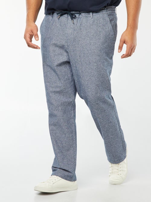 Pantalon chino regular en lin mélangé - Kiabi
