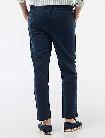 Pantalon chino regular en lin mélangé