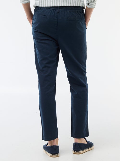 Pantalon chino regular en lin mélangé - Kiabi