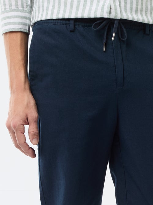 Pantalon chino regular en lin mélangé - Kiabi