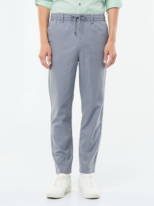 Pantalon chino regular en lin mélangé - Kiabi