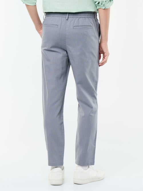 Pantalon chino regular en lin mélangé - Kiabi
