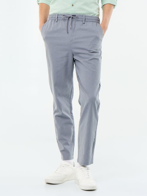 Pantalon chino regular en lin mélangé - Kiabi