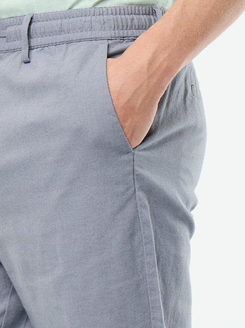 Pantalon chino regular en lin mélangé - Kiabi