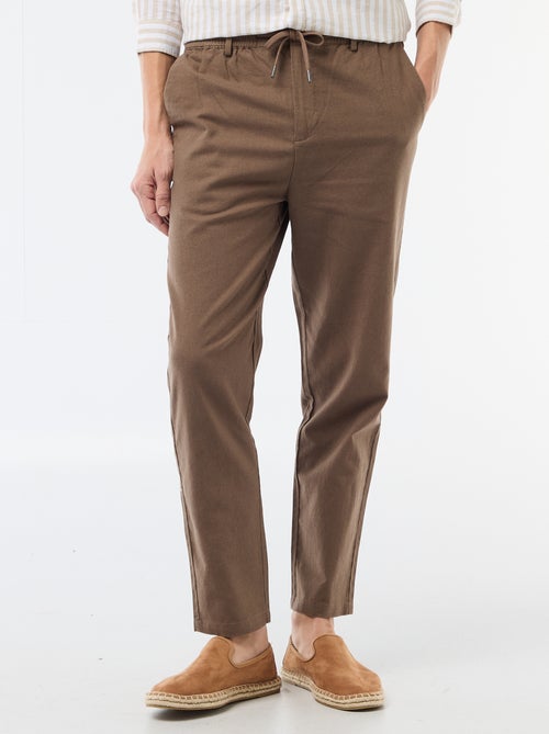 Pantalon chino regular en lin mélangé - Kiabi