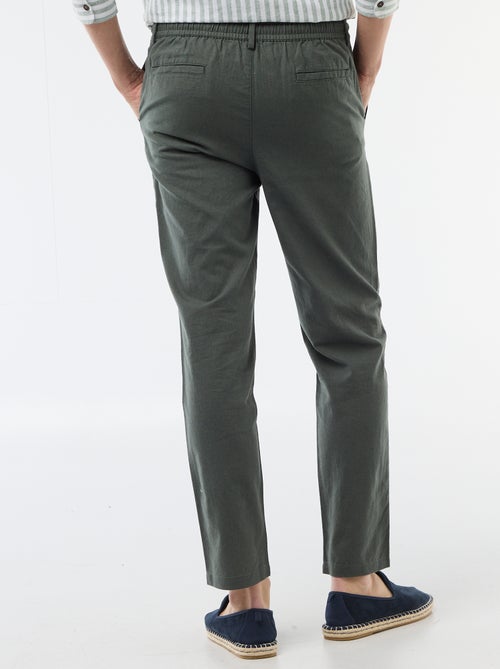 Pantalon chino regular en lin mélangé - Kiabi