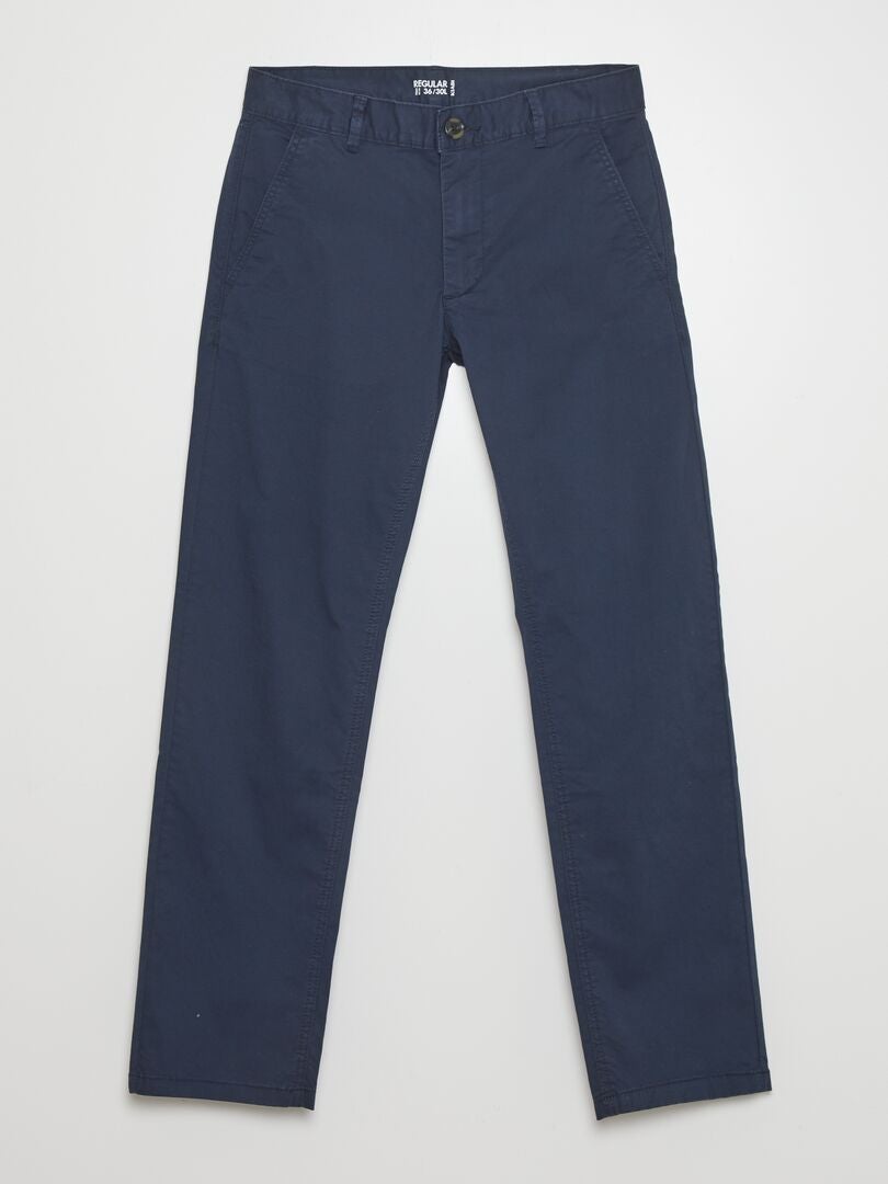Pantalon chino regular L30 bleu marine - Kiabi