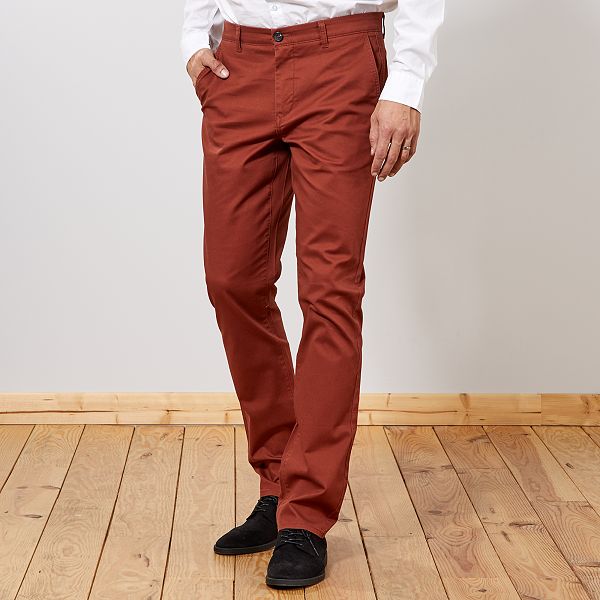 Pantalon Chino Regular L38 1m95 Homme De Plus D 1m90 Rouge Brique Kiabi 11 00