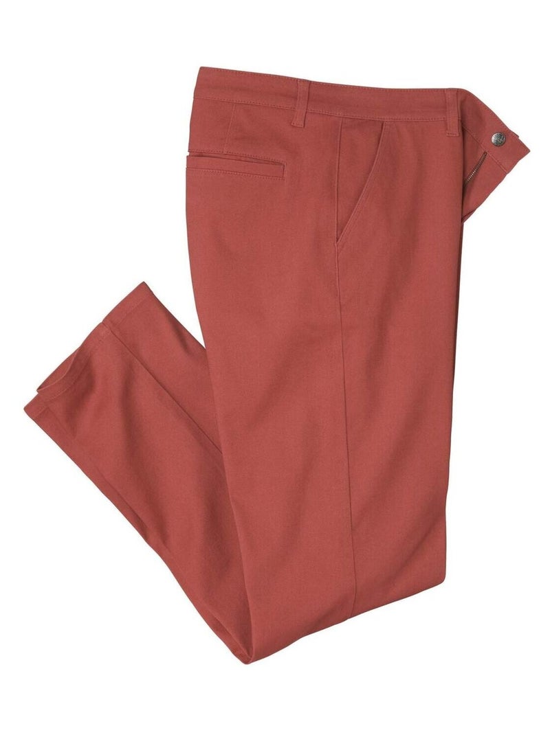 Pantalon Chino Regular Stretch Terracotta   - ATLAS FOR MEN Rouge brique - Kiabi