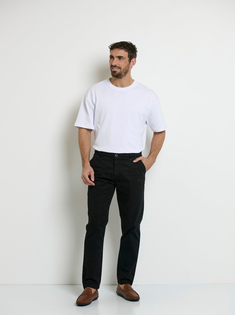 Pantalon chino, repassage superflu - AFIBEL Noir - Kiabi