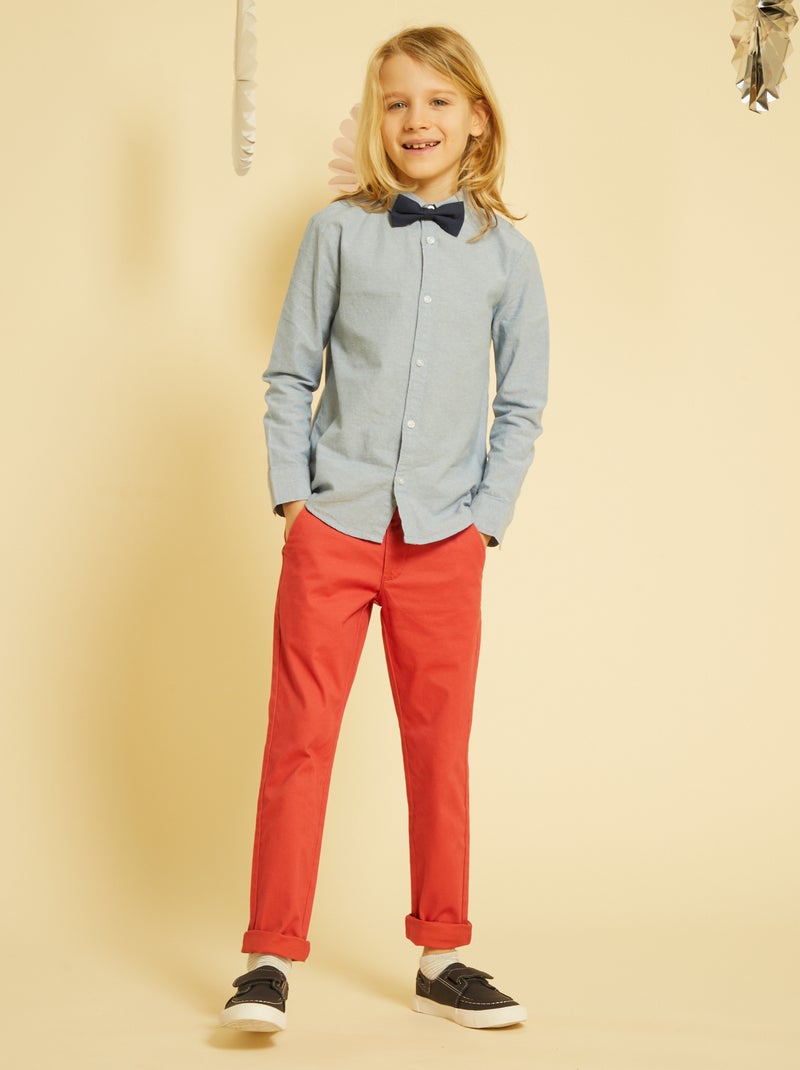 Pantalon chino rouge framboise - Kiabi