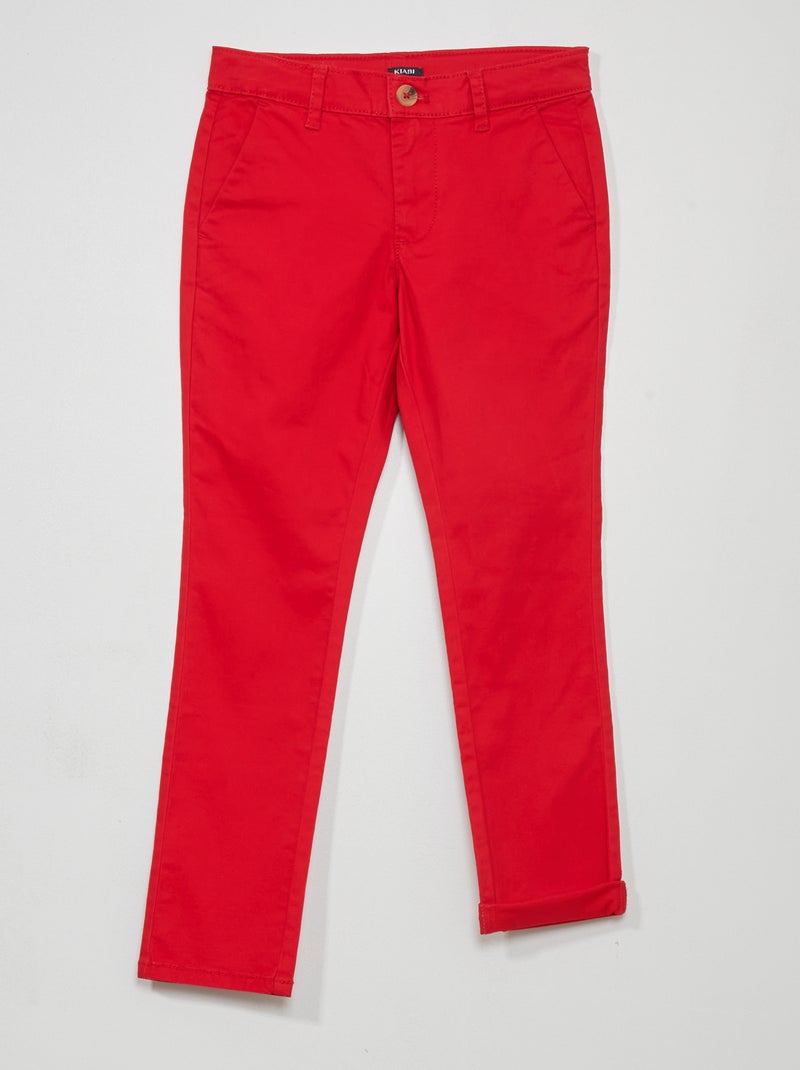 Pantalon chino Rouge - Kiabi