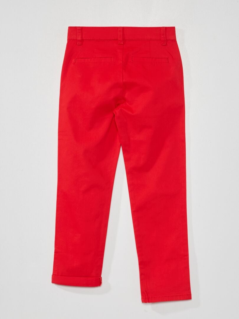 Pantalon chino slim - rouge pâle - Kiabi - 15.00€