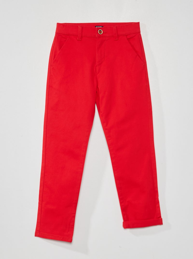 Pantalon chino Rouge - Kiabi