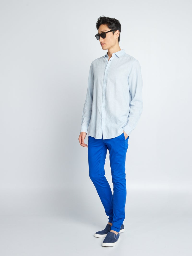 Pantalon chino skinny - L32 bleu - Kiabi