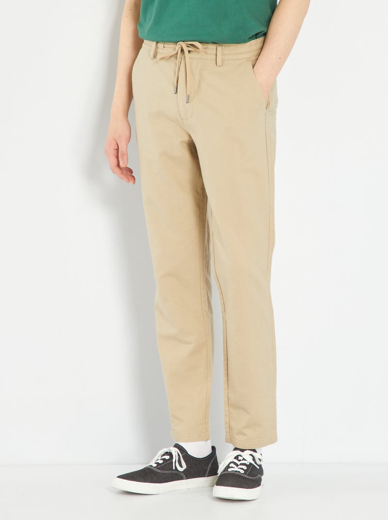 Pantalon chino slim Beige - Kiabi