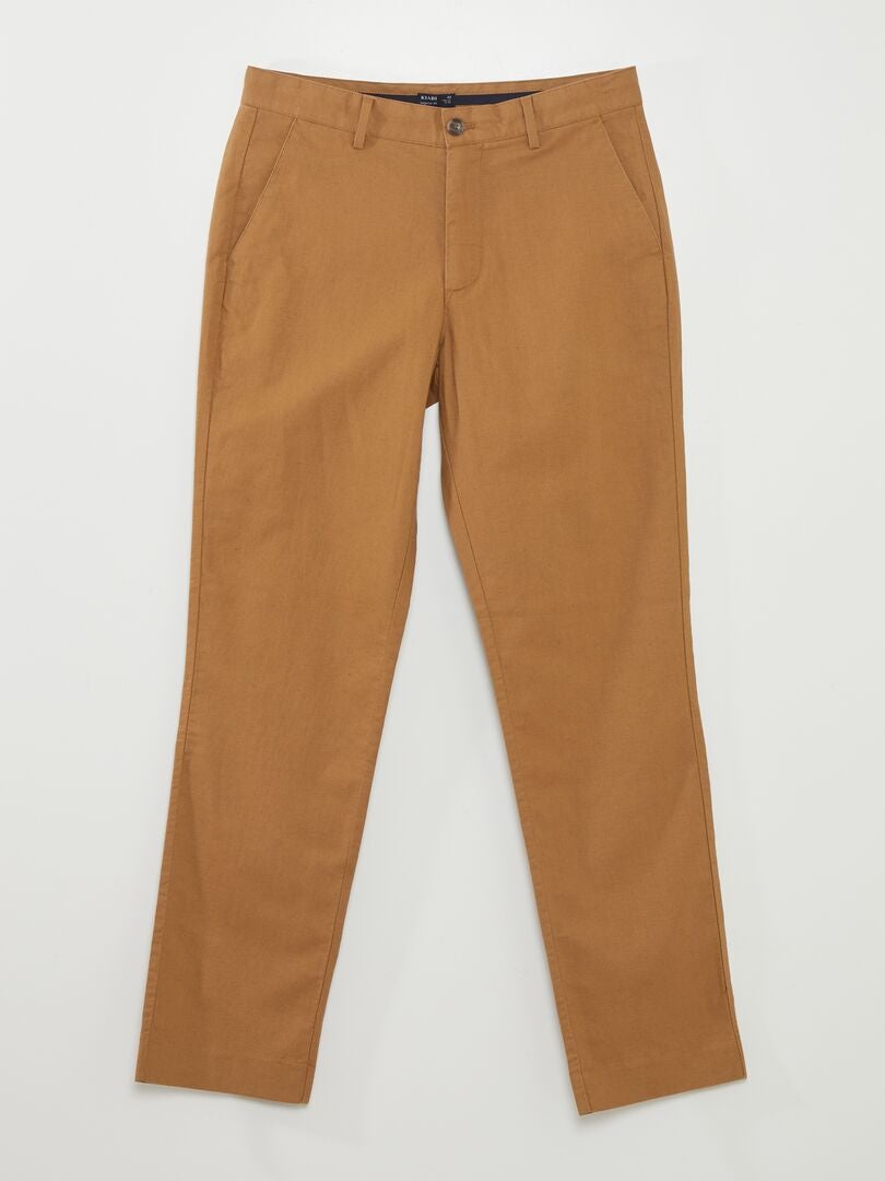 Pantalon chino slim - sable - Kiabi - 15.00€