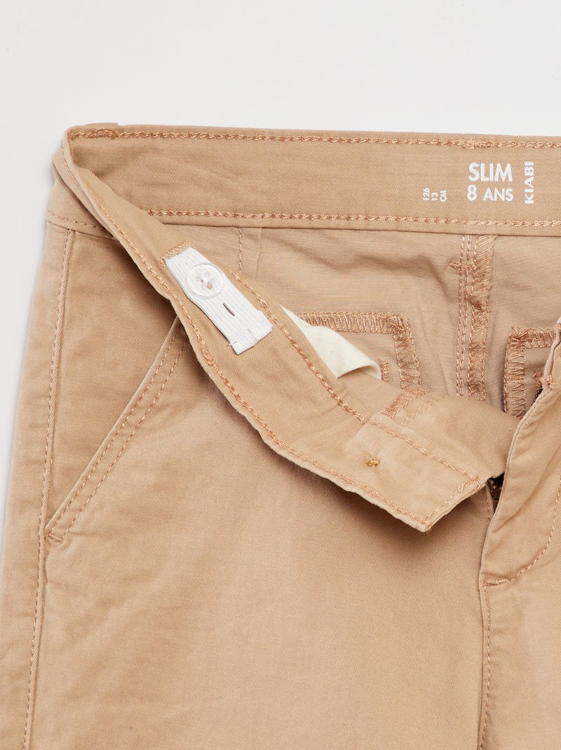 Pantalon chino slim Beige - Kiabi
