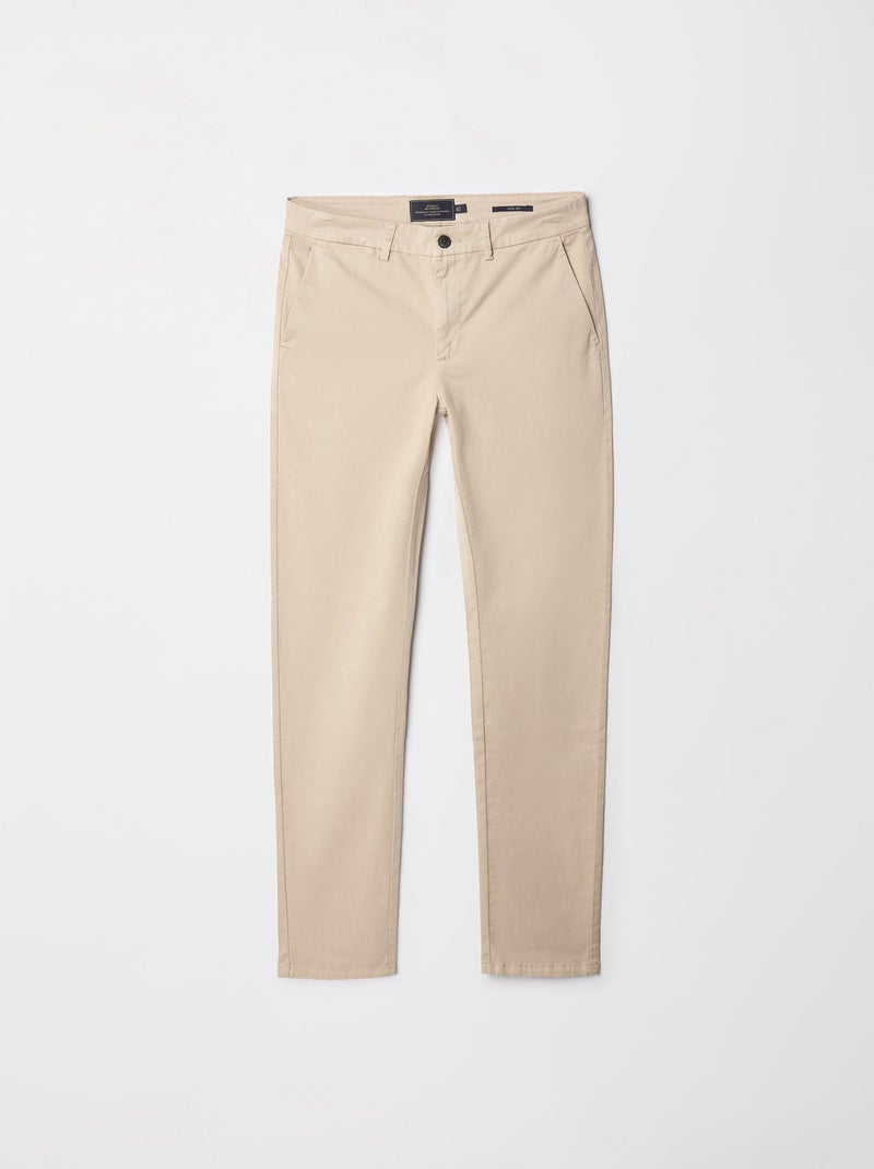 Pantalon chino slim Beige - Kiabi
