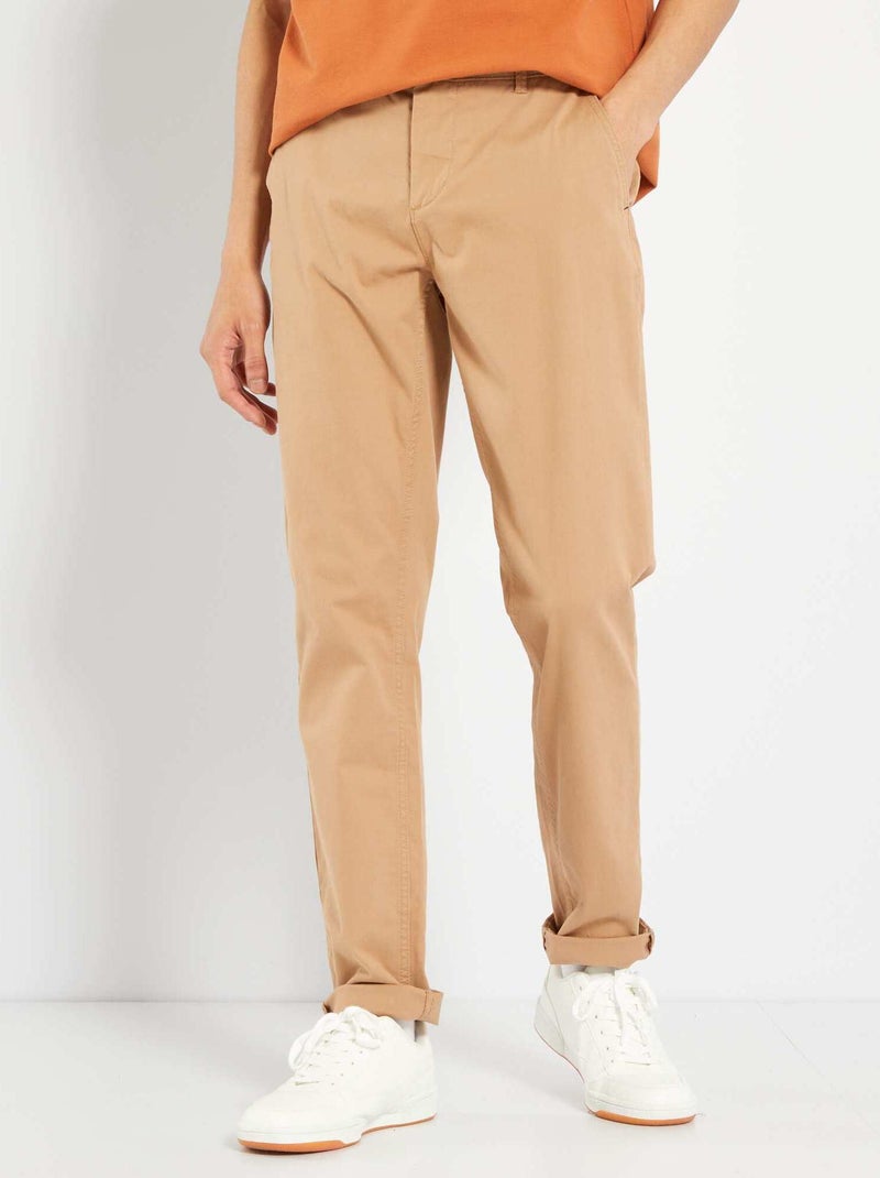Pantalon chino slim beige - Kiabi