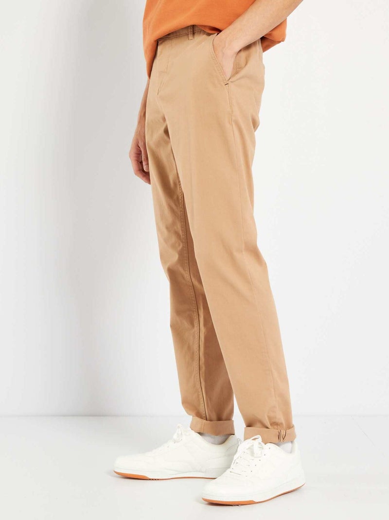 Pantalon chino slim beige - Kiabi