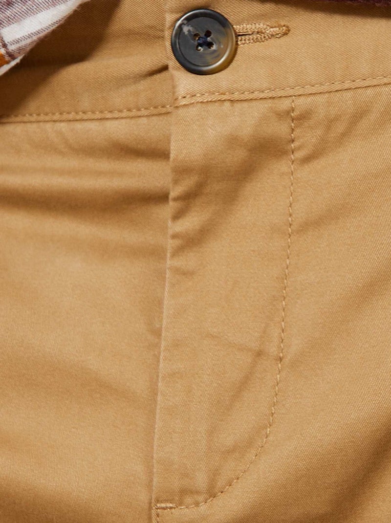 Pantalon chino slim beige - Kiabi