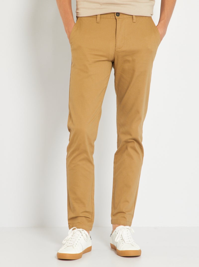 Pantalon chino slim Beige - Kiabi