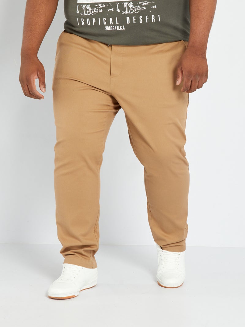 Pantalon chino slim Beige - Kiabi