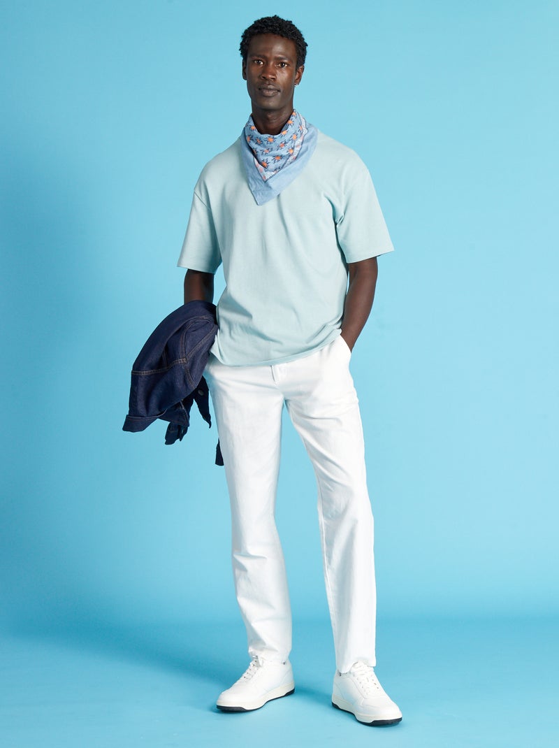 Pantalon chino slim blanc - Kiabi