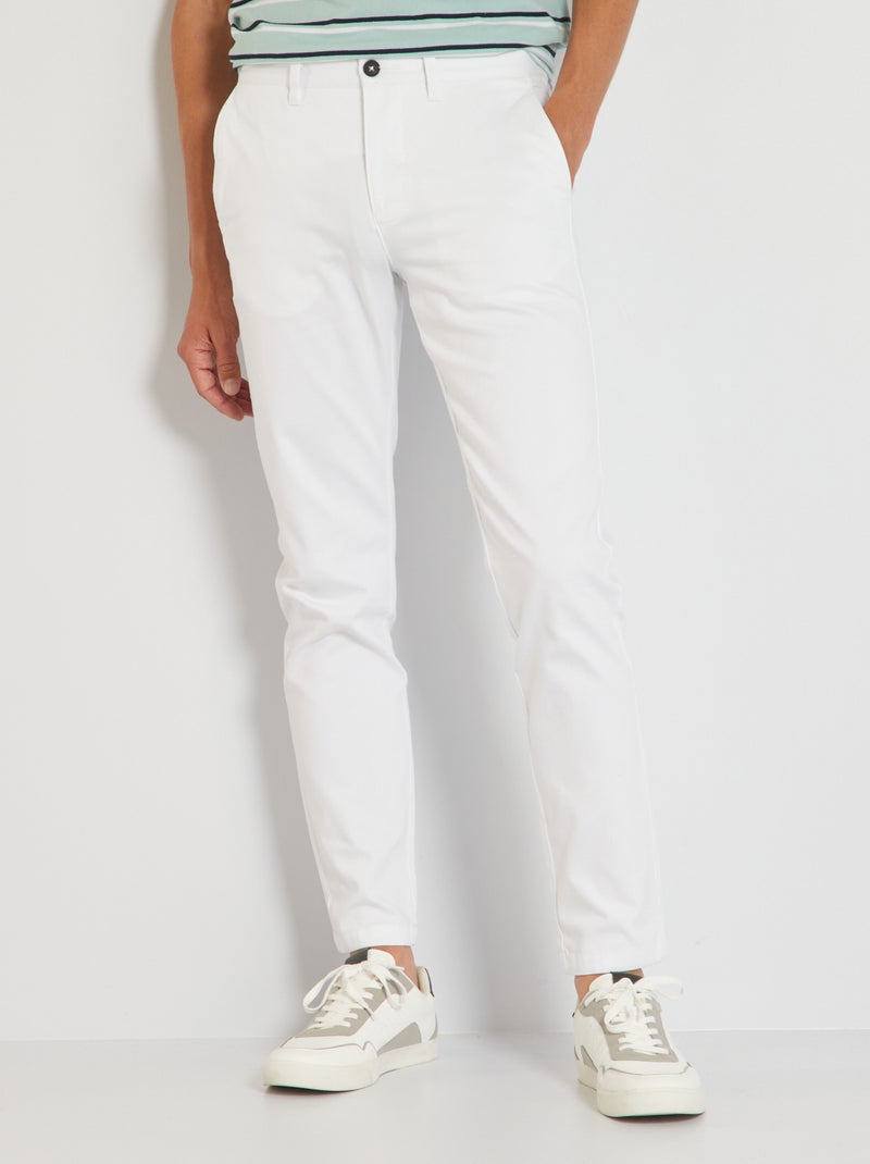 Pantalon chino slim blanc - Kiabi