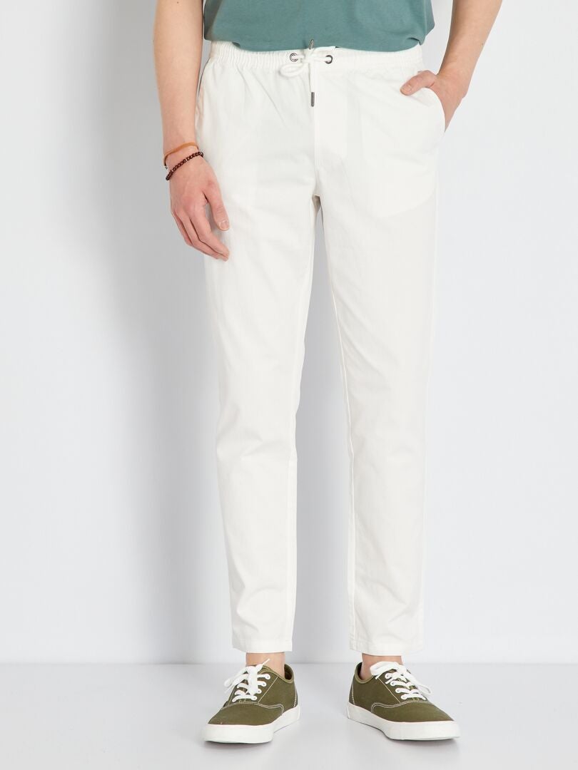 Pantalon chino slim blanc - Kiabi