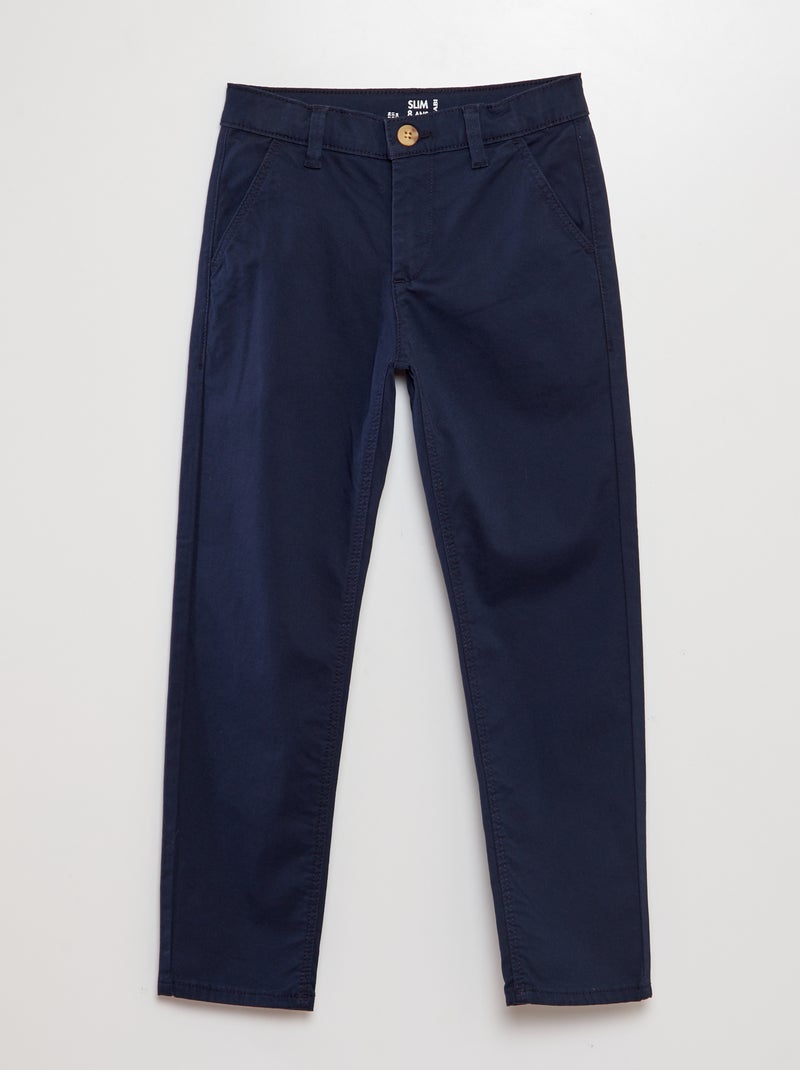 Pantalon chino slim Bleu - Kiabi