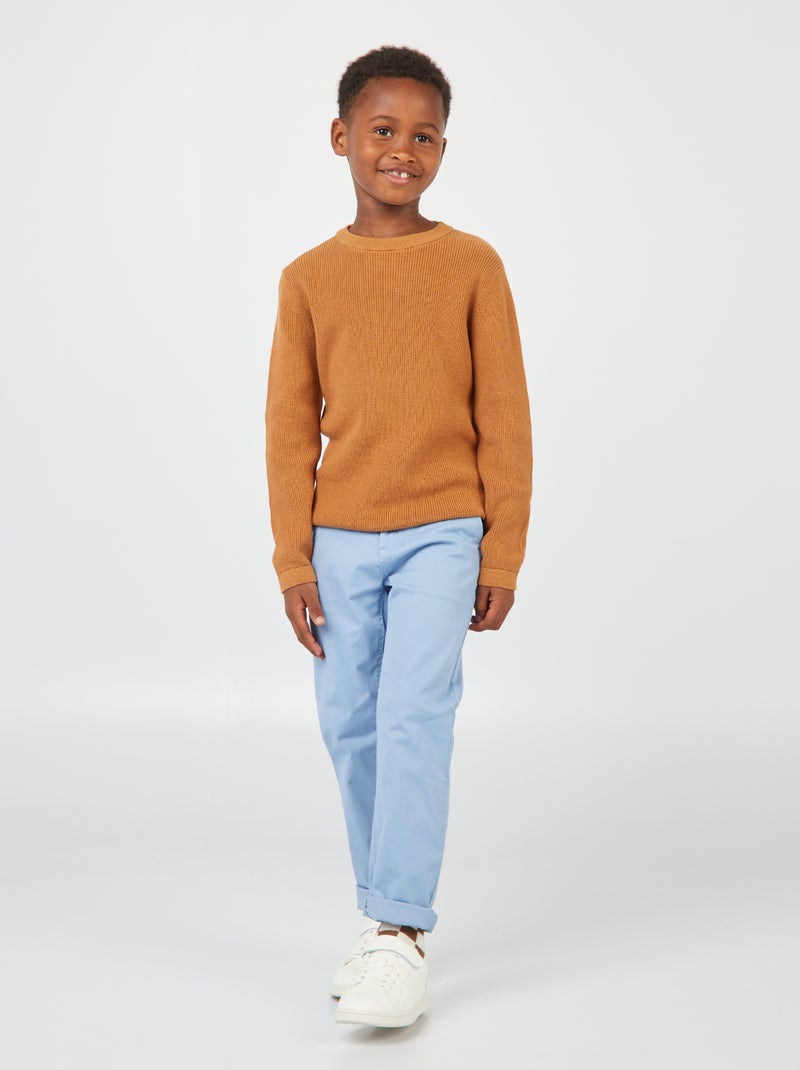 Pantalon chino slim Bleu clair - Kiabi
